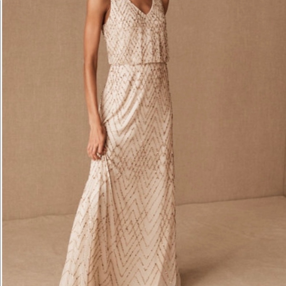 Anthropologie BHLDN Blaise Dress - Oyster - Size 4